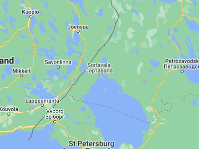 Map showing location of Sortavala (61.70532, 30.69178)