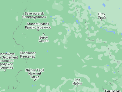 Map showing location of Sos’va (59.17662, 61.85579)