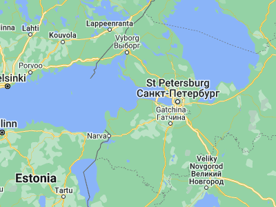 Map showing location of Sosnovyy Bor (59.8996, 29.08574)