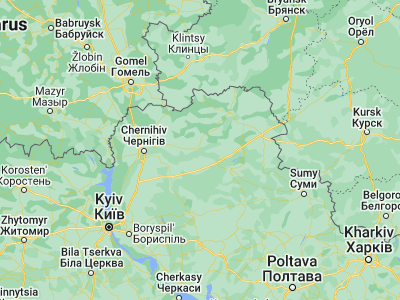 Map showing location of Sosnytsya (51.52387, 32.49985)