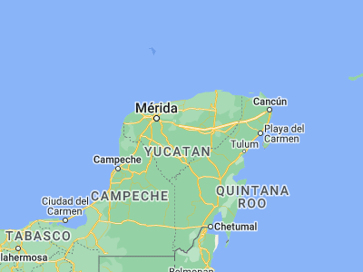 Map showing location of Sotuta (20.5969, -89.00935)