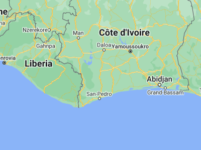 Map showing location of Soubré (5.78556, -6.60833)