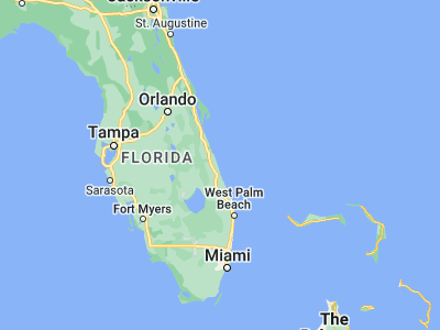 Map showing location of South Beach (27.59114, -80.34422)