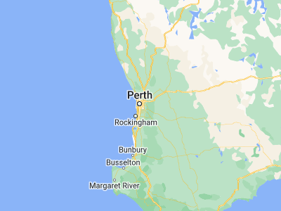 Map showing location of South Perth (-31.98333, 115.86667)