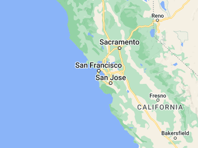 Map showing location of South San Francisco (37.65466, -122.40775)