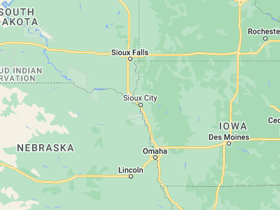Map showing location of South Sioux City (42.47388, -96.41364)
