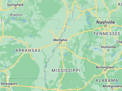 Map showing location of Southaven (34.98898, -90.01259)