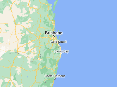 Map showing location of Southport (-27.96667, 153.4)