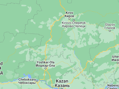 Map showing location of Sovetsk (57.58475, 48.95844)