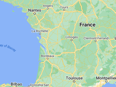 Map showing location of Soyaux (45.65, 0.2)