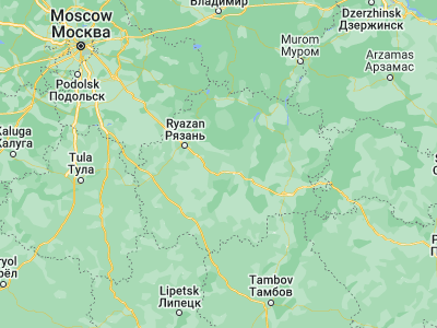 Map showing location of Spassk-Ryazanskiy (54.404, 40.3762)