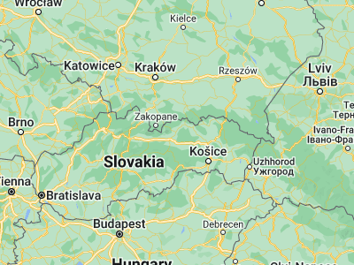 Map showing location of Spišská Belá (49.18725, 20.45948)