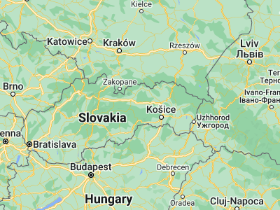 Map showing location of Spišská Nová Ves (48.94464, 20.56154)