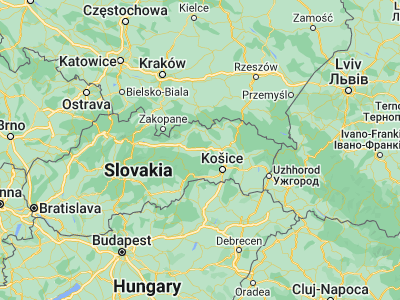 Map showing location of Spišské Podhradie (49.00088, 20.75307)