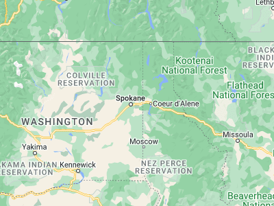 Map showing location of Spokane Valley (47.67323, -117.23937)