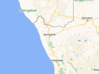 Map showing location of Springbok (-29.66434, 17.8865)