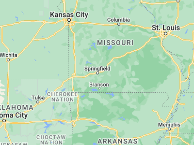 Map showing location of Springfield (37.21533, -93.29824)