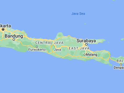 Map showing location of Sragen (-7.42639, 111.02222)
