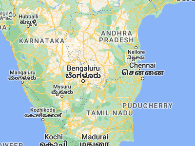 Map showing location of Srīnivāspur (13.33333, 78.21667)