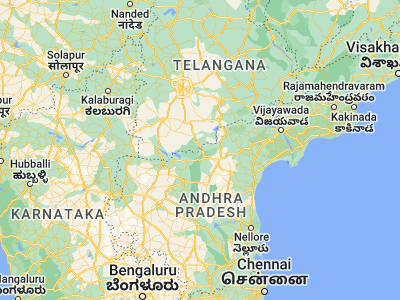 Map showing location of Srīsailam (16.08333, 78.86667)