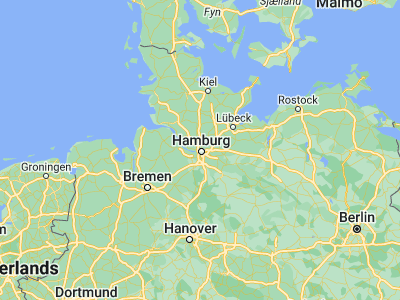 Map showing location of St. Pauli (53.557, 9.964)