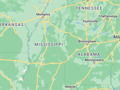Map showing location of Starkville (33.4504, -88.81839)