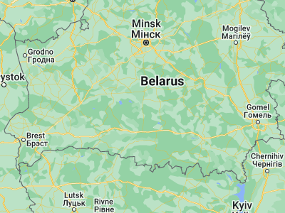 Map showing location of Starobin (52.7267, 27.4606)