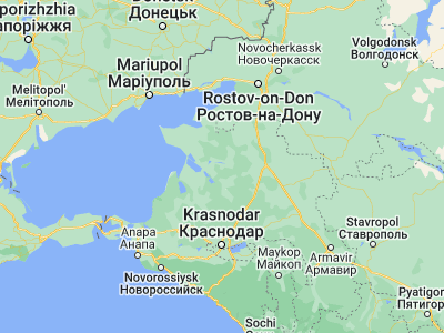 Map showing location of Staroderevyankovskaya (46.1276, 38.9674)
