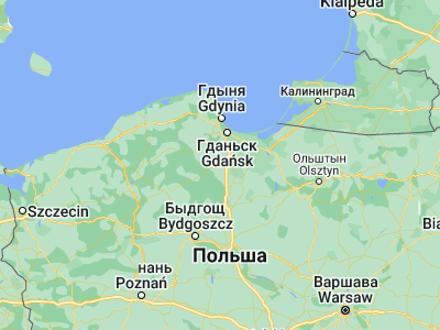 Map showing location of Starogard Gdański (53.96396, 18.52638)