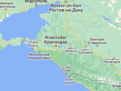 Map showing location of Starokorsunskaya (45.05727, 39.31611)