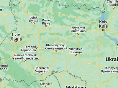 Map showing location of Starokostyantyniv (49.75764, 27.20342)