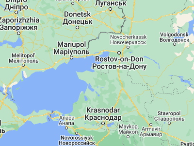 Map showing location of Staroshcherbinovskaya (46.6311, 38.6742)
