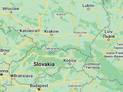 Map showing location of Stary Sącz (49.56364, 20.63496)