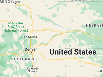 Map showing location of Sterling (40.62554, -103.20771)