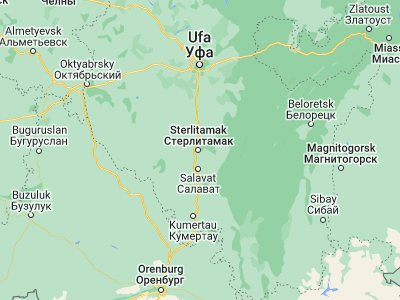 Map showing location of Sterlitamak (53.62462, 55.95015)