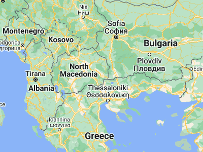 Map showing location of Strumica (41.4375, 22.64333)
