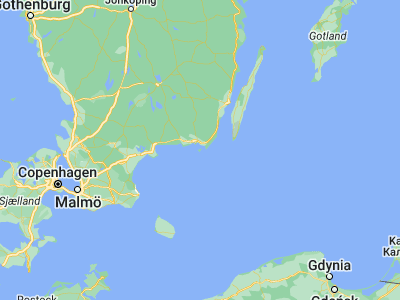 Map showing location of Sturkö (56.08333, 15.7)