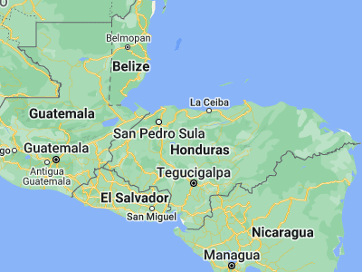 Map showing location of Subirana (15.2, -87.45)