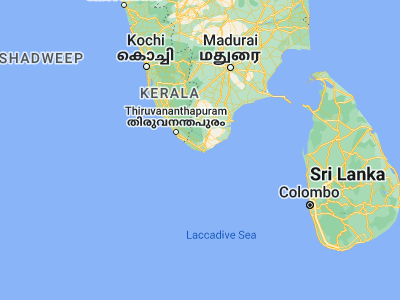 Map showing location of Suchindram (8.15, 77.48333)