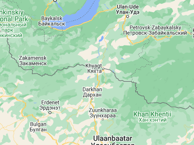 Map showing location of Sühbaatar (50.23139, 106.20778)