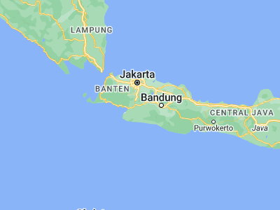 Map showing location of Sukabumi (-6.91806, 106.92667)