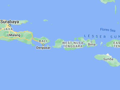Map showing location of Sukarara Utara (-8.7097, 116.4427)
