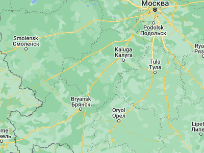 Map showing location of Sukhinichi (54.09989, 35.34254)