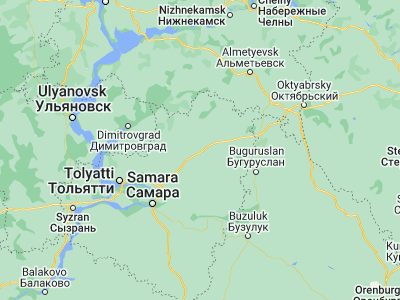 Map showing location of Sukhodol (53.90063, 51.2117)