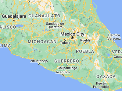 Map showing location of Sultepec de Pedro Ascencio de Alquisiras (18.86667, -99.95)
