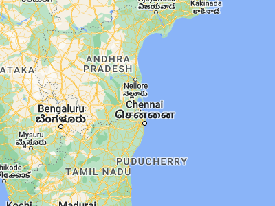 Map showing location of Sūlūru (13.7, 80.01667)