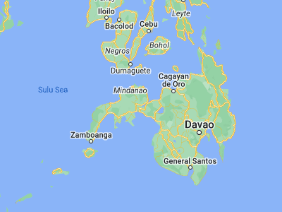 Map showing location of Sumalig (7.9986, 123.6627)