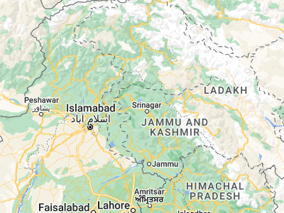 Map showing location of Sumbal (34.23024, 74.64828)