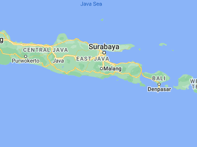 Map showing location of Sumberpucung (-8.15856, 112.48292)
