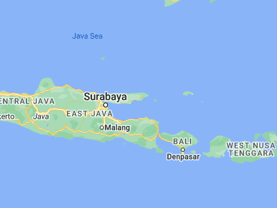 Map showing location of Sumuragung (-7.2196, 113.7836)